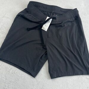 NWT Abercrombie & Fitch XS Black Cotton Viscose Lounge Sleep Shorts Mens, Womens